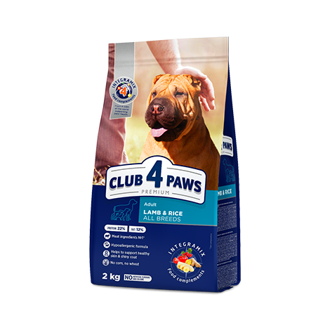 CLUB 4 PAWS PREMIUM – CORDEIRO E ARROZ. RAÇÃO SECA PARA CÃES ADULTOS DE TODAS AS RAÇAS