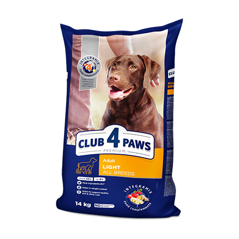 CLUB 4 PAWS PREMIUM LIGHT – CONTROLO DE PESO. RAÇÃO SECA PARA CÃES ADULTOS DE TODAS AS RAÇAS