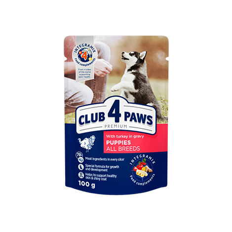 CLUB 4 PAWS PREMIUM FOR PUPPIES “GRAVY” – PERU. ALIMENTO HÚMIDO PARA CACHORROS