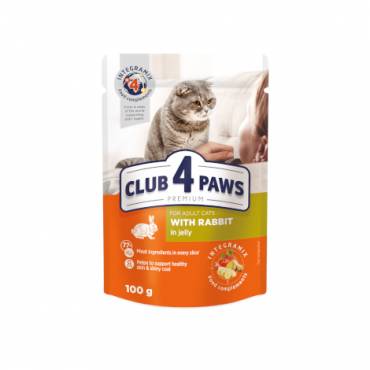 CLUB 4 PAWS PREMIUM “JELLY” – COELHO. ALIMENTO HÚMIDO PARA GATOS ADULTOS