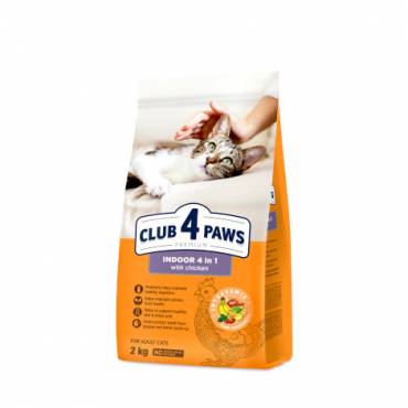 CLUB 4 PAWS PREMIUM – 4 EM 1. RAÇÃO SECA PARA GATOS ADULTOS DE INTERIOR