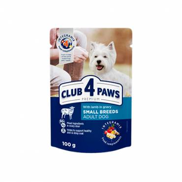 CLUB 4 PAWS PREMIUM “GRAVY” – CORDEIRO. ALIMENTO HÚMIDO PARA CÃES ADULTOS DE RAÇAS PEQUENAS