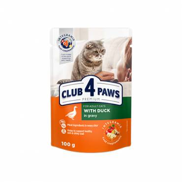  CLUB 4 PAWS PREMIUM “GRAVY” – PATO. ALIMENTO HÚMIDO PARA GATOS ADULTOS