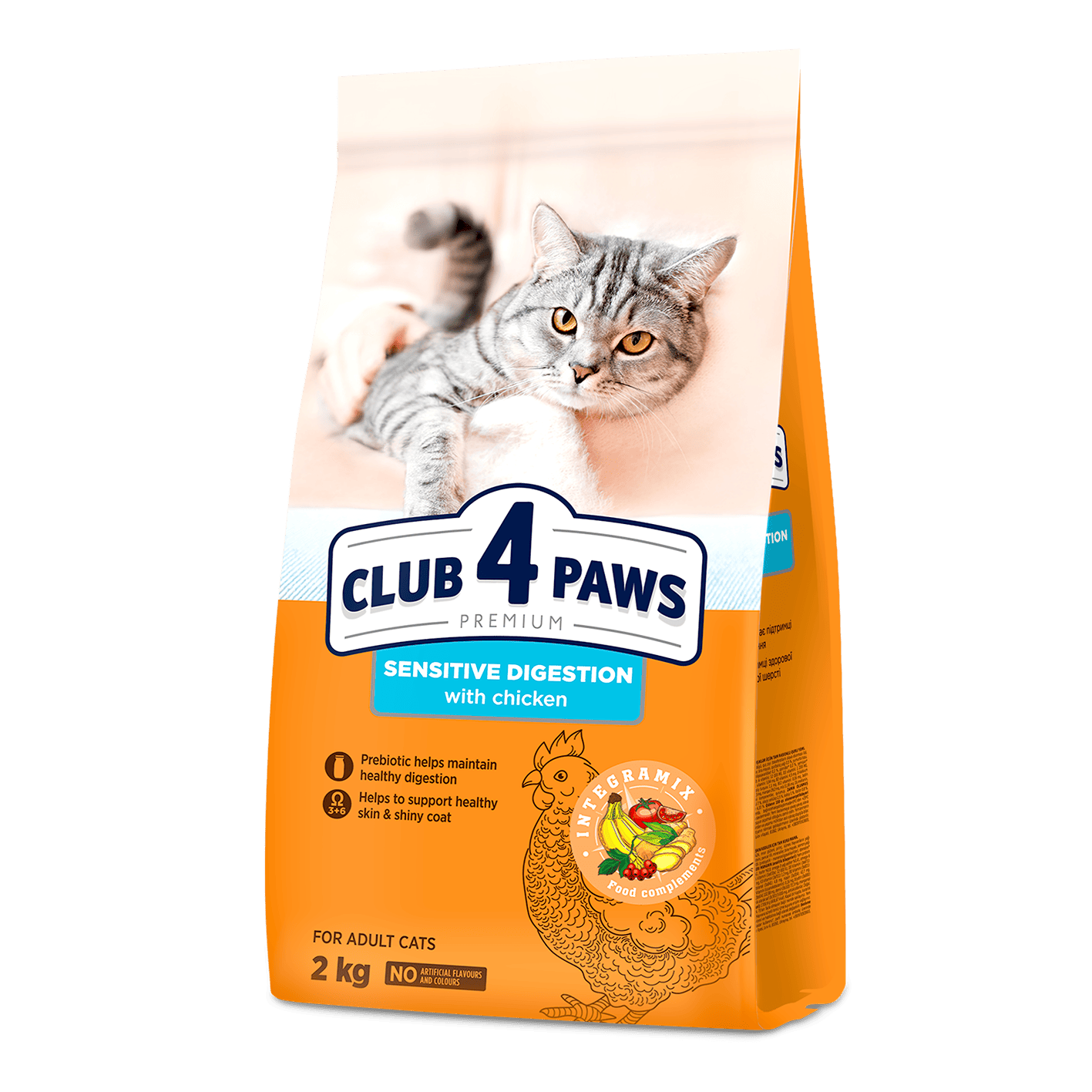 CLUB 4 PAWS PREMIUM "SENSIBILIDADE DIGESTIVA". RAÇÃO SECA PARA GATOS ADULTOS DE INTERIOR