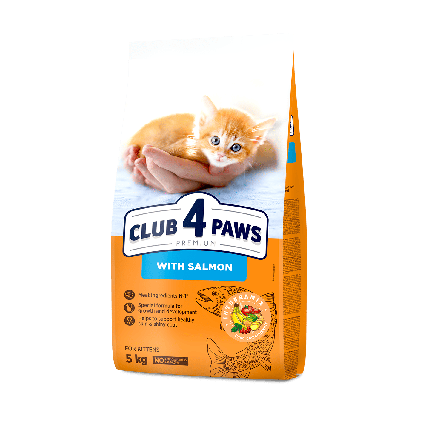 CLUB 4 PAWS PREMIUM FOR KITTENS – SALMÃO. RAÇÃO SECA PARA GATINHOS