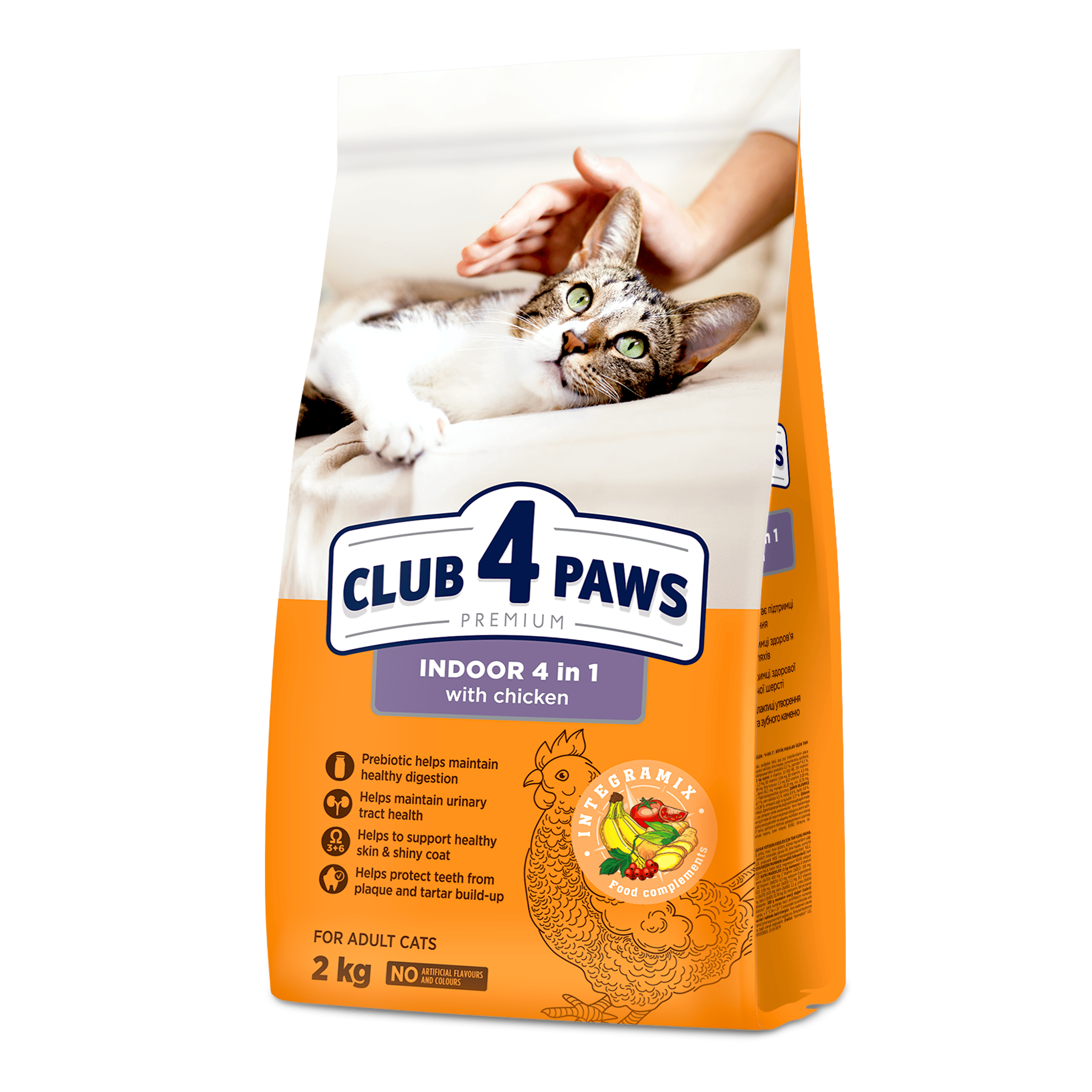 CLUB 4 PAWS PREMIUM – 4 EM 1. RAÇÃO SECA PARA GATOS ADULTOS DE INTERIOR
