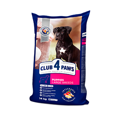 CLUB 4 PAWS PREMIUM FOR PUPPIES – GALINHA. RAÇÃO SECA PARA CACHORROS DE PORTE GRANDE