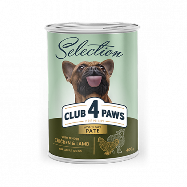 CLUB 4 PAWS Premium Alimento completo em lata para cães adultos «Paté com galinha e cordeiro»