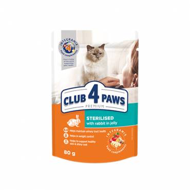 CLUB 4 PAWS PREMIUM “JELLY” - COELHO. ALIMENTO HÚMIDO PARA GATOS ADULTOS