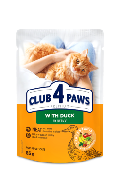CLUB 4 PAWS PREMIUM “GRAVY” – PATO. ALIMENTO HÚMIDO PARA GATOS ADULTOS
