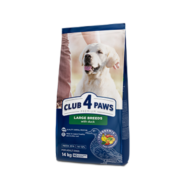 CLUB 4 PAWS PREMIUM PARA RAÇAS GRANDES “PATO”. RAÇÃO SECA COMPLETA PARA CÃES