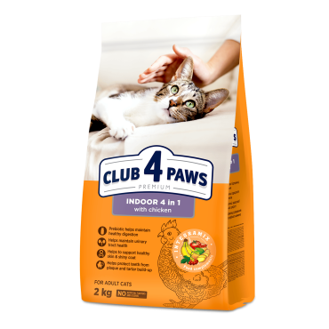 CLUB 4 PAWS PREMIUM – 4 EM 1. RAÇÃO SECA PARA GATOS ADULTOS DE INTERIOR