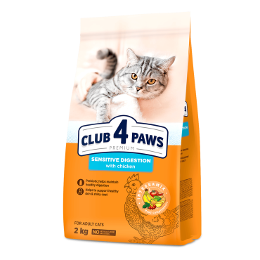 CLUB 4 PAWS PREMIUM "SENSIBILIDADE DIGESTIVA". RAÇÃO SECA PARA GATOS ADULTOS DE INTERIOR