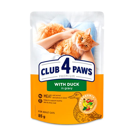 CLUB 4 PAWS PREMIUM “GRAVY” – PATO. ALIMENTO HÚMIDO PARA GATOS ADULTOS