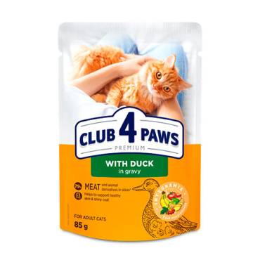 CLUB 4 PAWS PREMIUM “GRAVY” – PATO. ALIMENTO HÚMIDO PARA GATOS ADULTOS