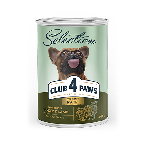CLUB 4 PAWS Premium Alimento completo em lata para cães adultos «Paté com peru e cordeiro»