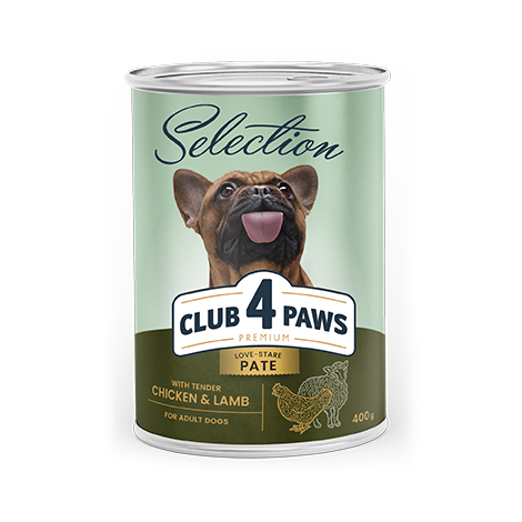 CLUB 4 PAWS Premium Alimento completo em lata para cães adultos «Paté com galinha e cordeiro»