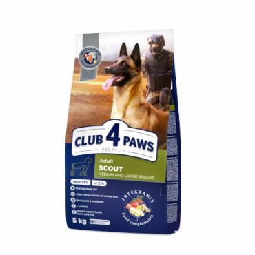 CLUB 4 PAWS PREMIUM «SCOUT». RAÇÃO SECA COMPLETE PARA CÃES DE SERVIÇO ADULTOS DE RAÇA MÉDIA E GRANDE